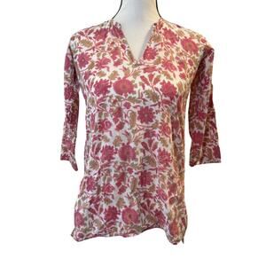 Roberta Roller Rabbit Women’s Floral Cotton Blouse Size 8